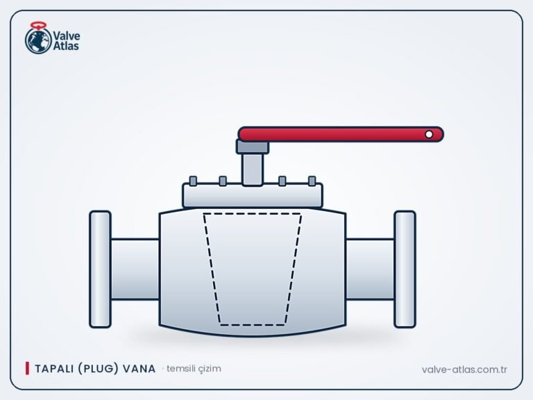 Tapalı vana (plug valve), temsili çizim